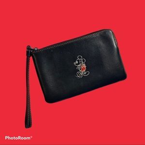 Disney X Coach Mickey Mouse Leather Wristlet